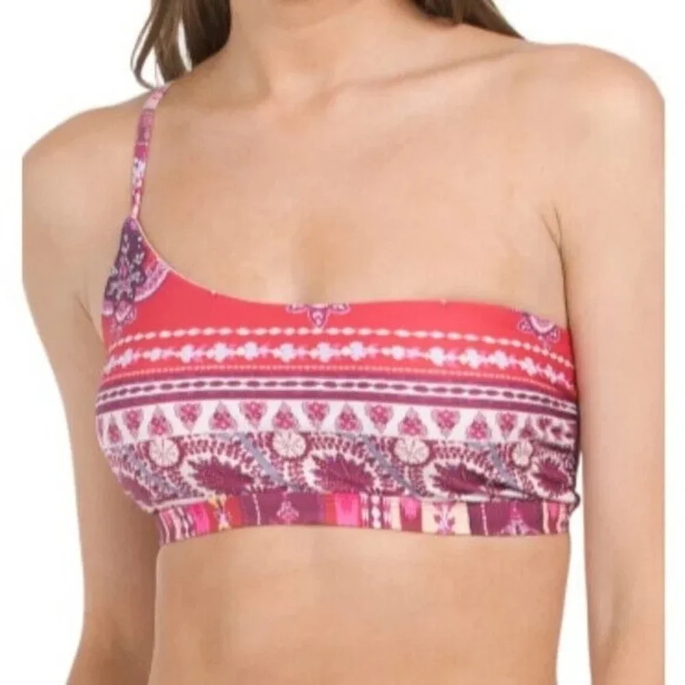 Nanette Lepore Aster Asymmetrical Bikini Swimsuit Set high waist size 4 NWT